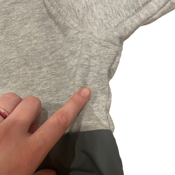 Champion Pullover 1/4 Zip Hoodie Grey Two Toned Pockets Men’s Sz Medium Cotton - Picture 10 of 11